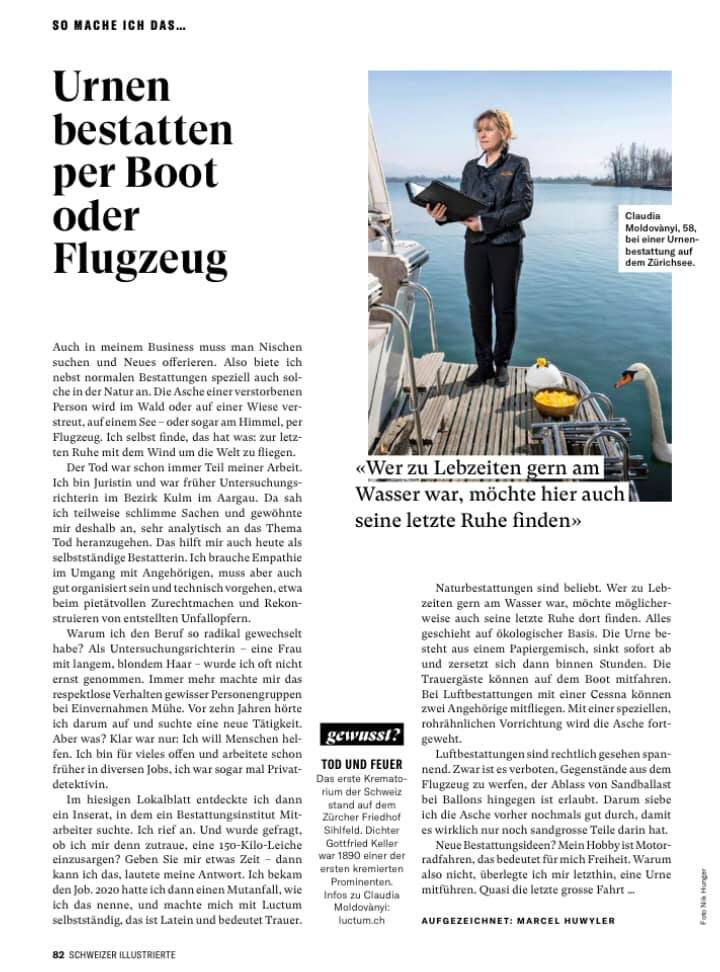 Article in the magazine "Schweizer Illustrierte"